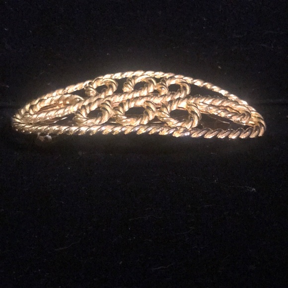 80’s Goldtone Wide Barrette - Picture 5 of 8